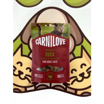 Kacsa málnával crunchy snack macskáknak 50g, Carnilove